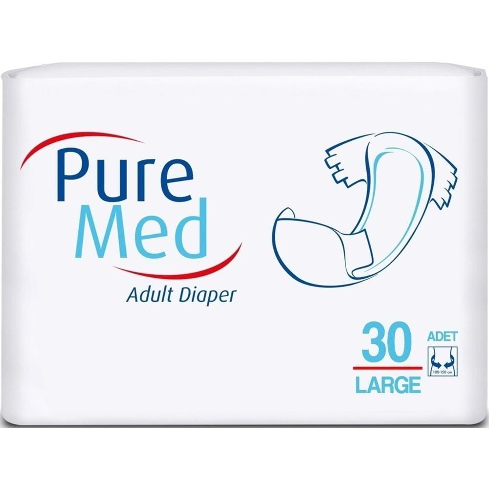 Puremed Hasta Bezi Bel Bantlı Tekstil Yüzey Large L-Büyük 150 Adet (5PK*30)