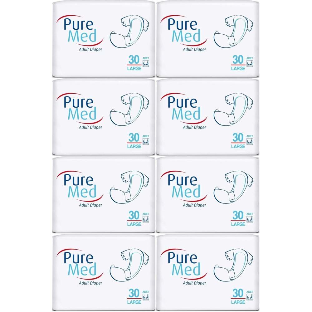 Puremed Hasta Bezi Bel Bantlı Tekstil Yüzey Large L-Büyük 240 Adet (8PK*30)