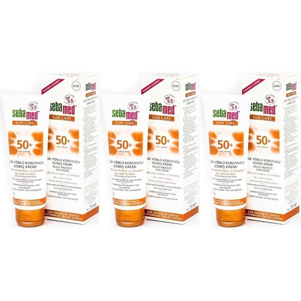 Sebamed Sun Care Çok Yönlü Koruyucu Güneş Kremi 75ML SPF 50+ Faktör (3 Lü Set)