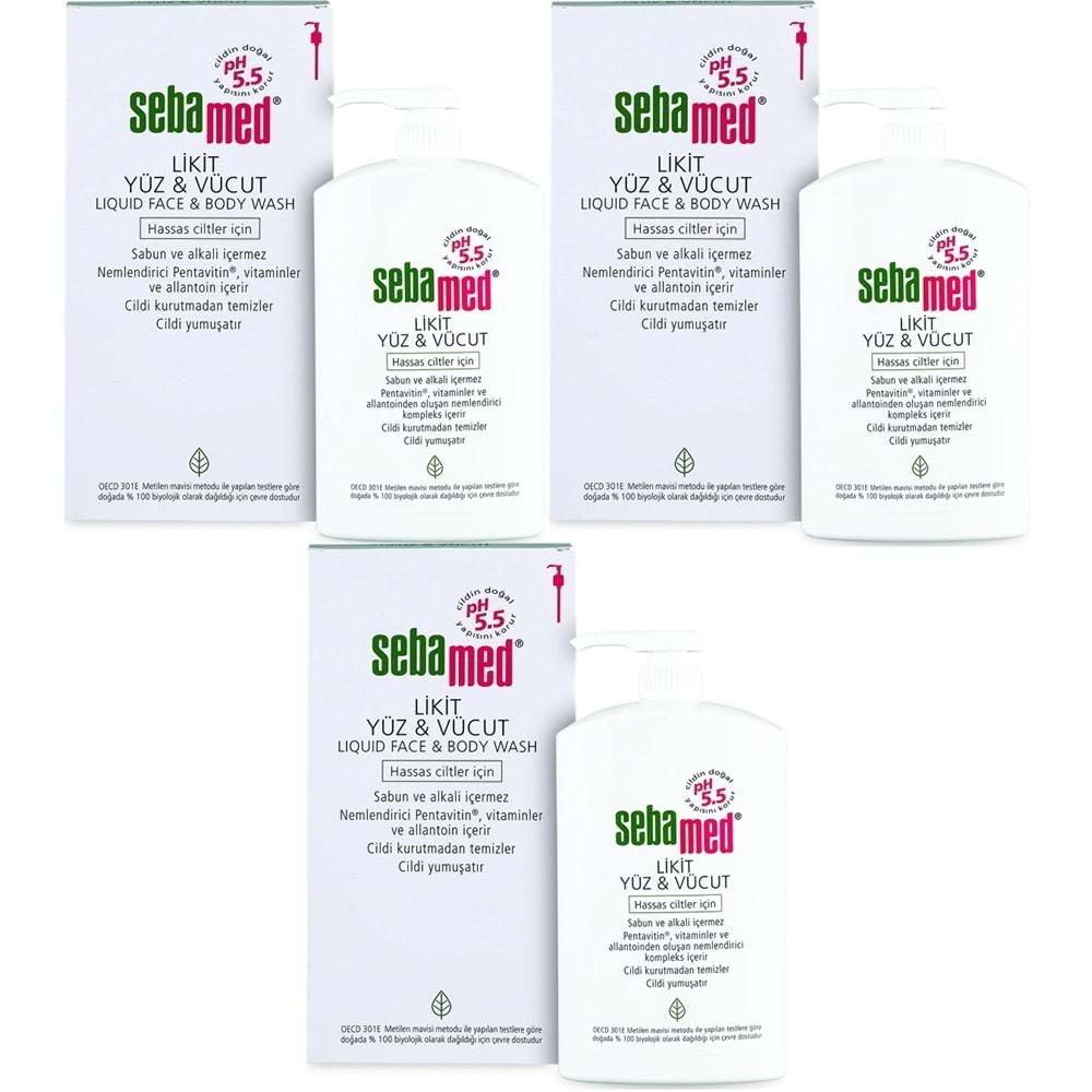 Sebamed Yüz ve Vücut Temizleyici Likit 1000ML (3 Lü Set)