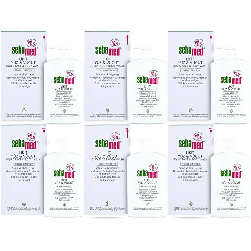 Sebamed Yüz ve Vücut Temizleyici Likit 1000ML (6 Lı Set)