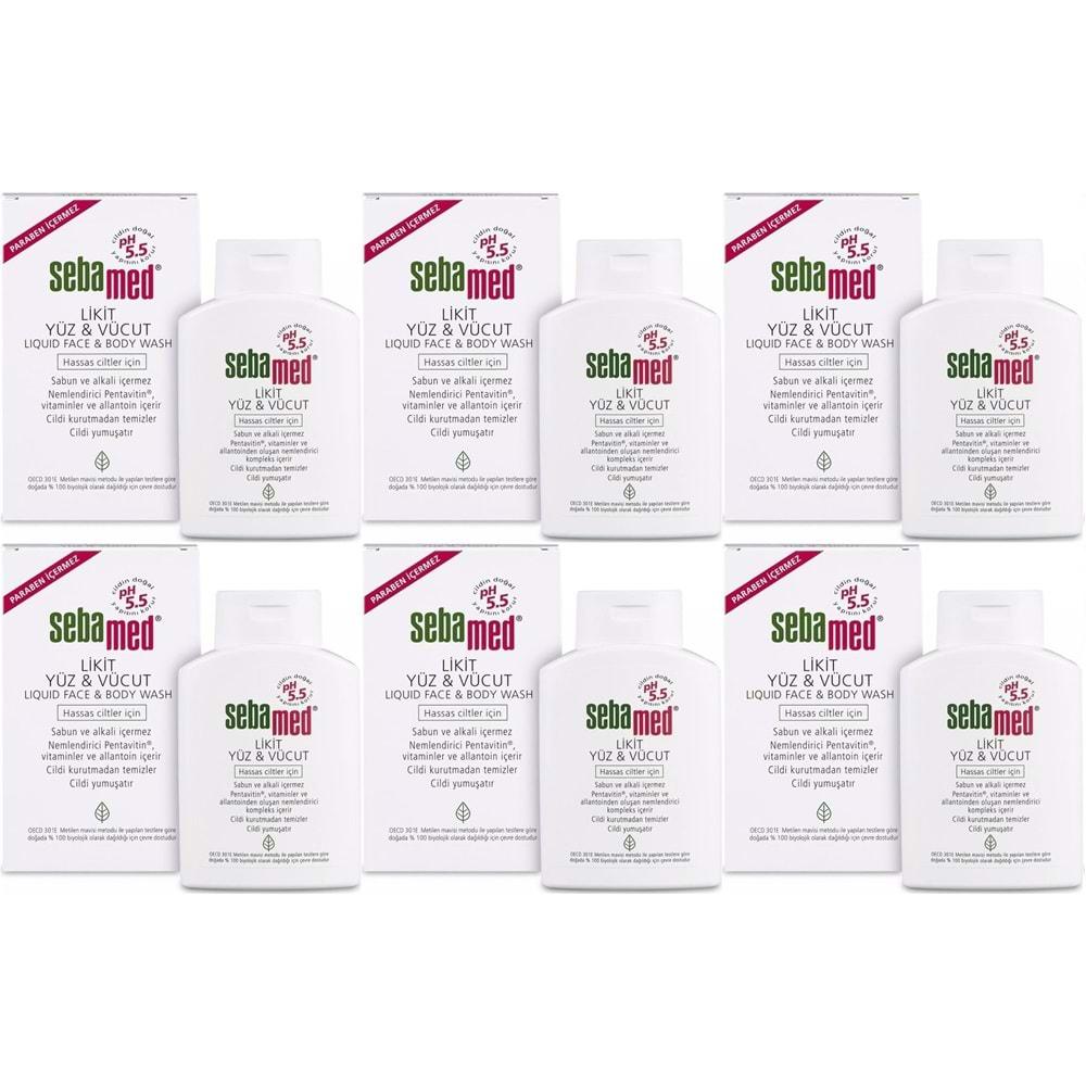 Sebamed Yüz ve Vücut Temizleyici Likit 200ML (6 Lı Set)