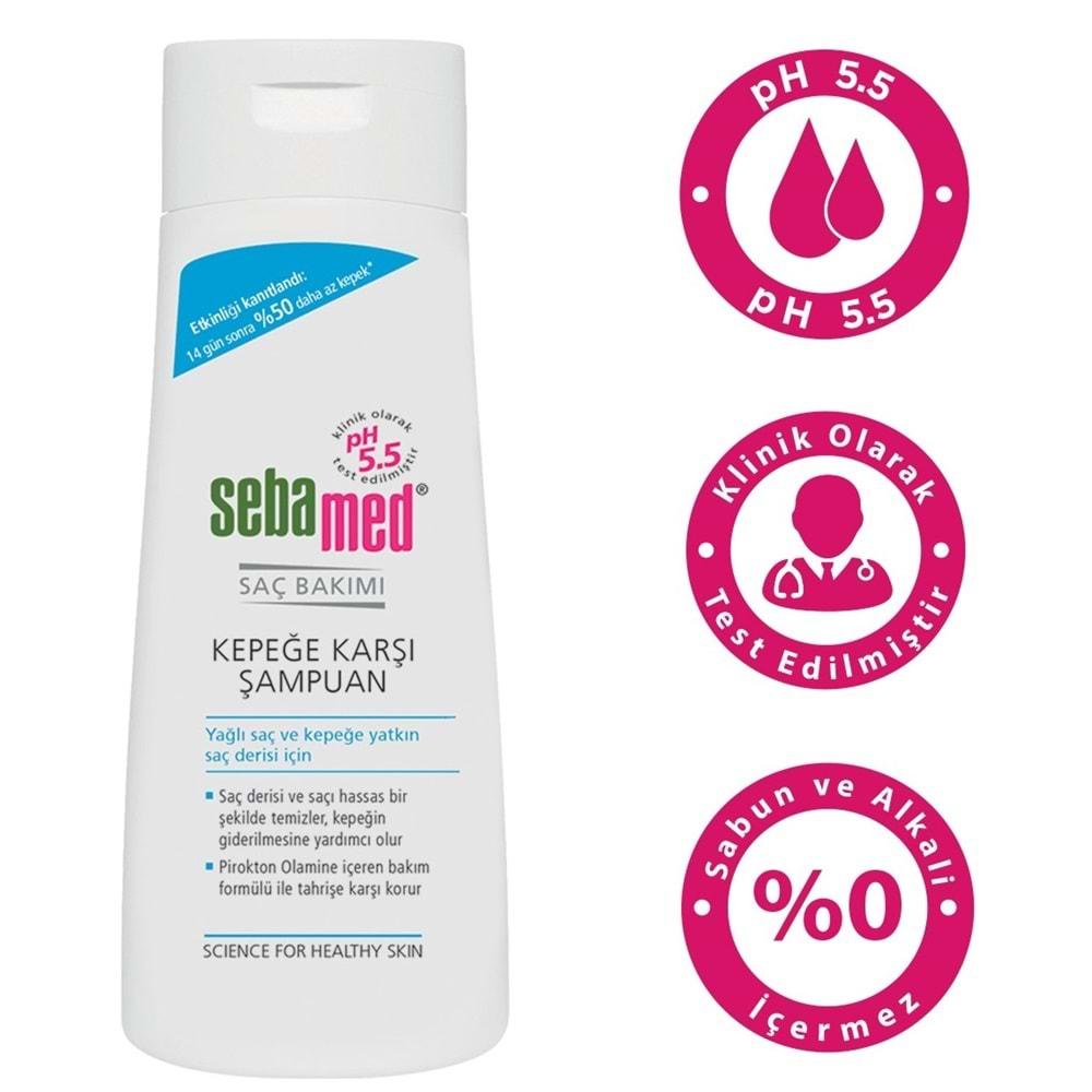 Sebamed Şampuan 200ML Kepeğe Karşı (Yağlı ve Kepeğe yatkın saç derisi İçin) (3 Lü Set)