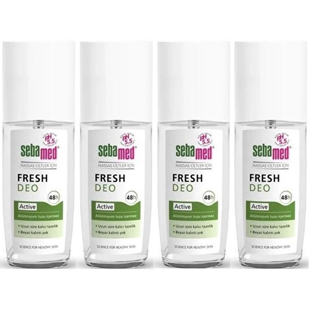 Sebamed Deodorant Sprey 75 ML Fresh Active (4 Lü Set)