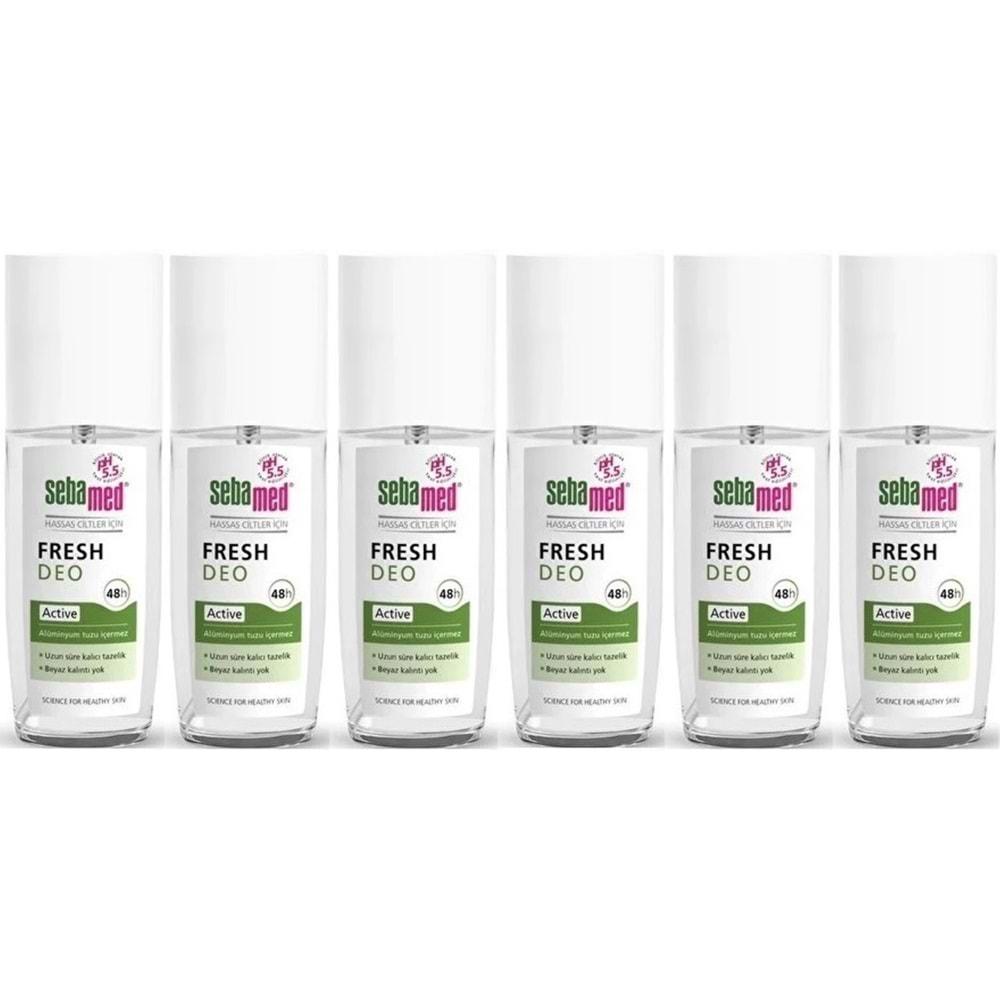 Sebamed Deodorant Sprey 75 ML Fresh Active (6 Lı Set)