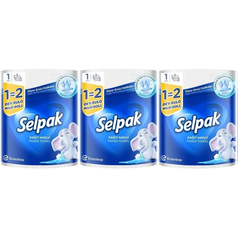 Selpak Kağıt Havlu (3 Katlı) Dev Rulo (3 Lü Set)