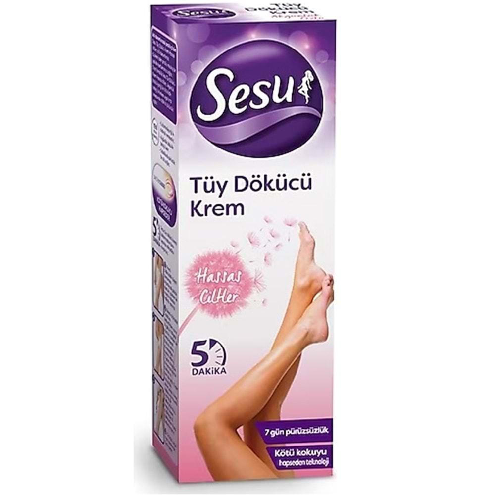 Sesu Tüy Dökücü Krem 40ML Hassas Ciltler (6 Lı Set)