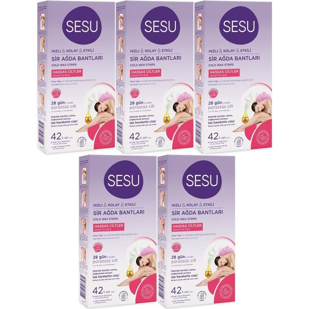 Sesu Sir Ağda Bandı 42 Li Pk Hassas Cilt (5 Li Set)