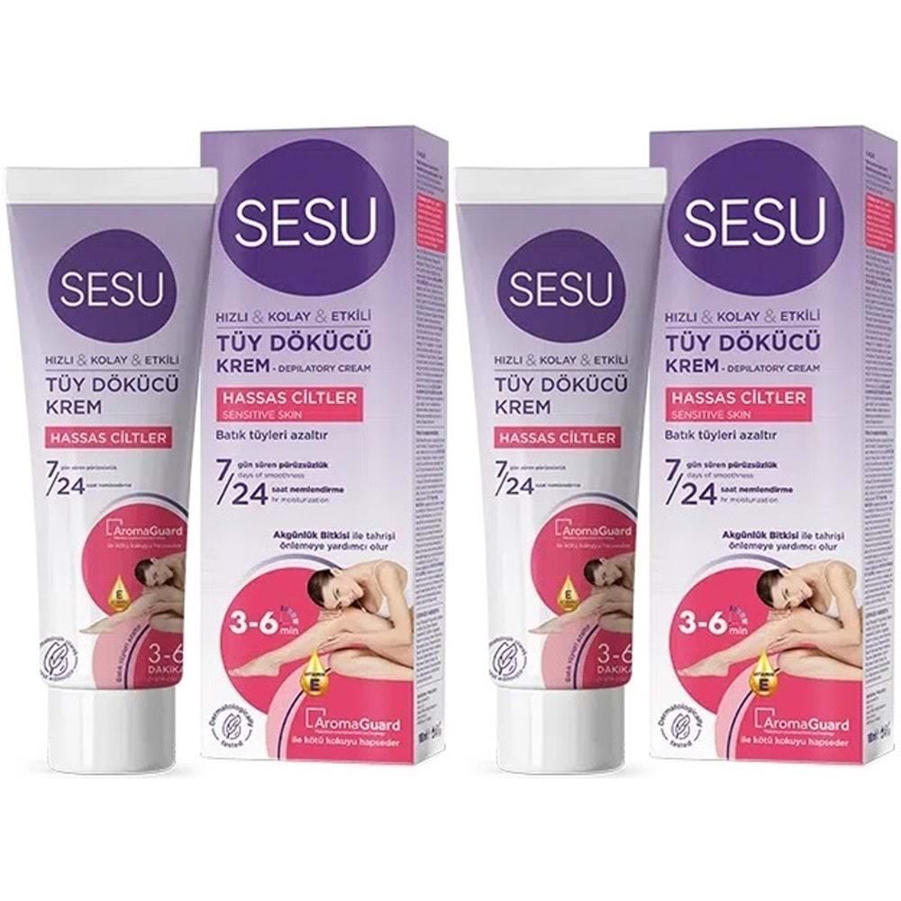 Sesu Tüy Dökücü Krem 100ML Hassas Ciltler (2 Li Set)