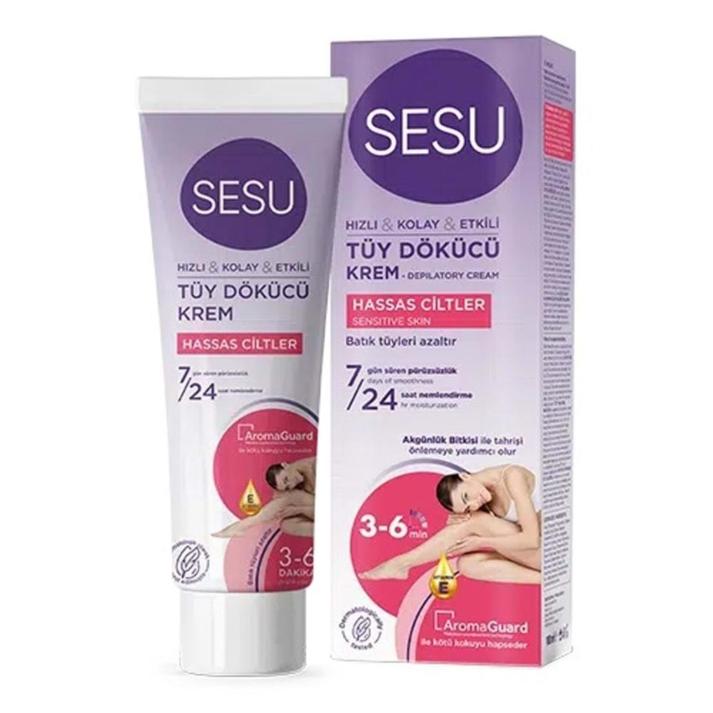 Sesu Tüy Dökücü Krem 100ML Hassas Ciltler (6 Lı Set)