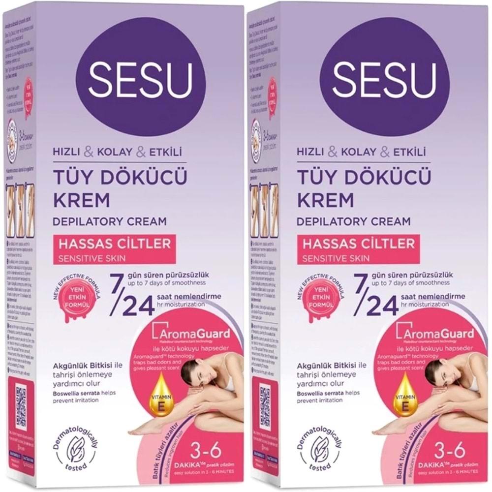 Sesu Tüy Dökücü Krem 40ML Hassas Ciltler/Sensitive (2 Li Set)