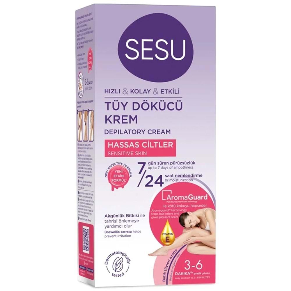 Sesu Tüy Dökücü Krem 40ML Hassas Ciltler/Sensitive (3 Lü Set)