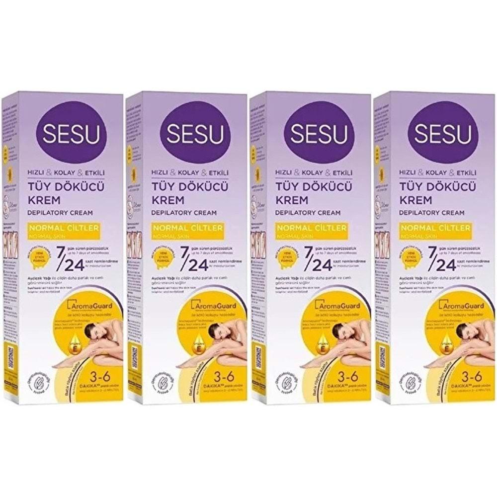 Sesu Tüy Dökücü Krem 100ML Normal Ciltler (4 Lü Set)