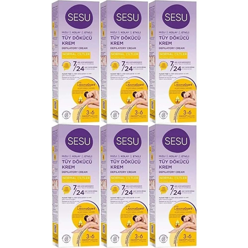 Sesu Tüy Dökücü Krem 100ML Normal Ciltler (6 Lı Set)