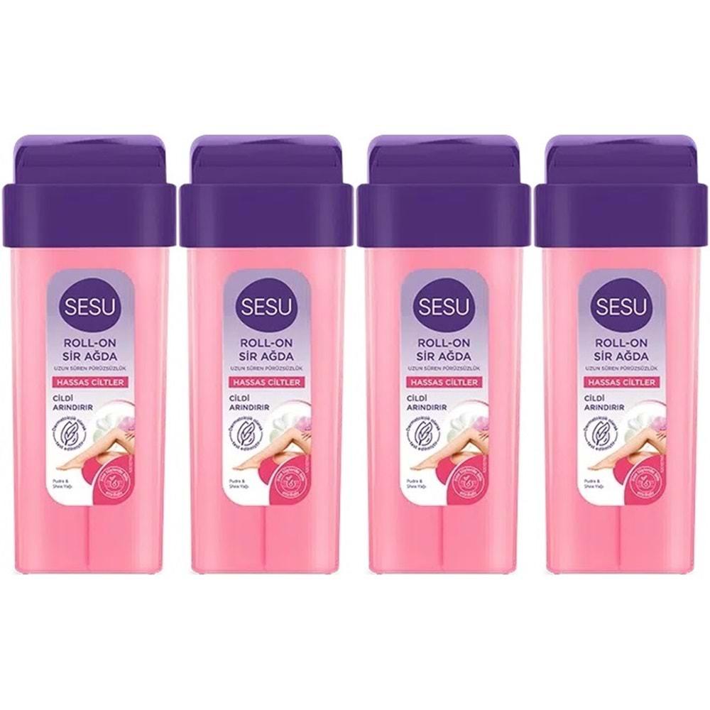 Sesu Roll-On Sir Ağda 100ML Pembe Hassas Cilt (4 Lü Set)