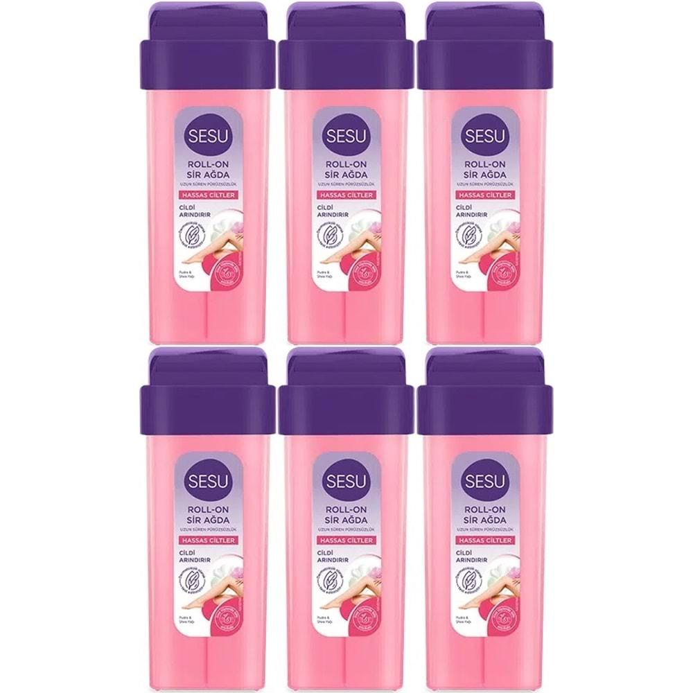 Sesu Roll-On Sir Ağda 100ML Pembe Hassas Cilt (6 Lı Set)