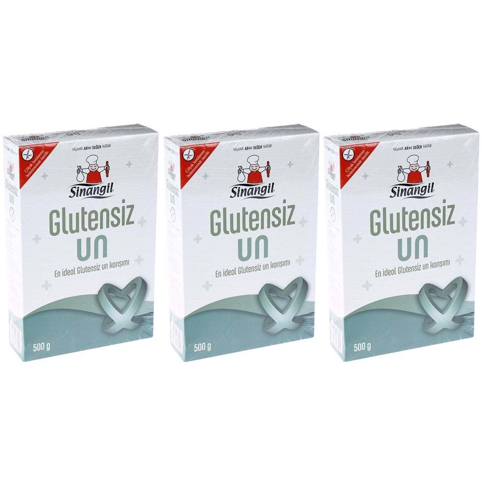 Sinangil Glutensiz Un 500GR (3 Lü Set) 1500GR Çölyak Diyetine Uygun (3PK*500GR)