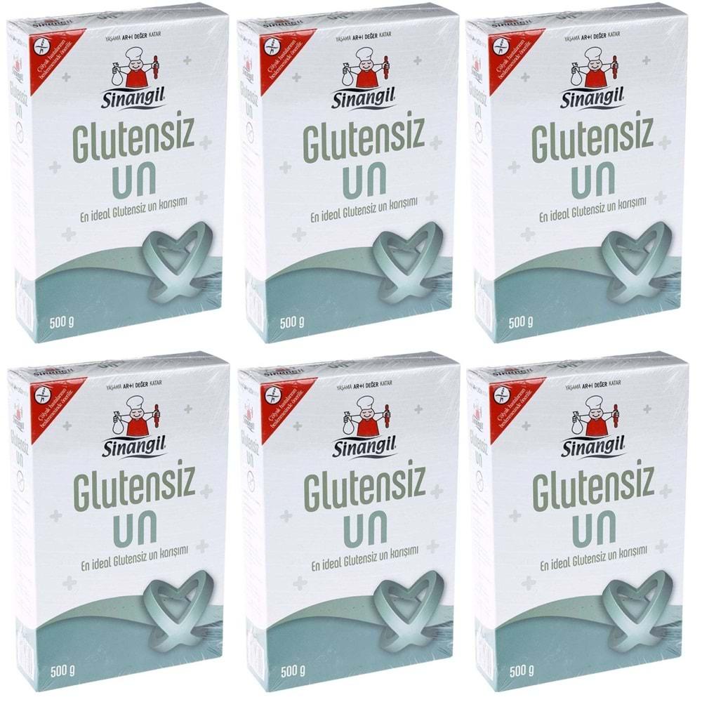 Sinangil Glutensiz Un 500GR (6 Lı Set) 3KG Çölyak Diyetine Uygun (6PK*500GR)