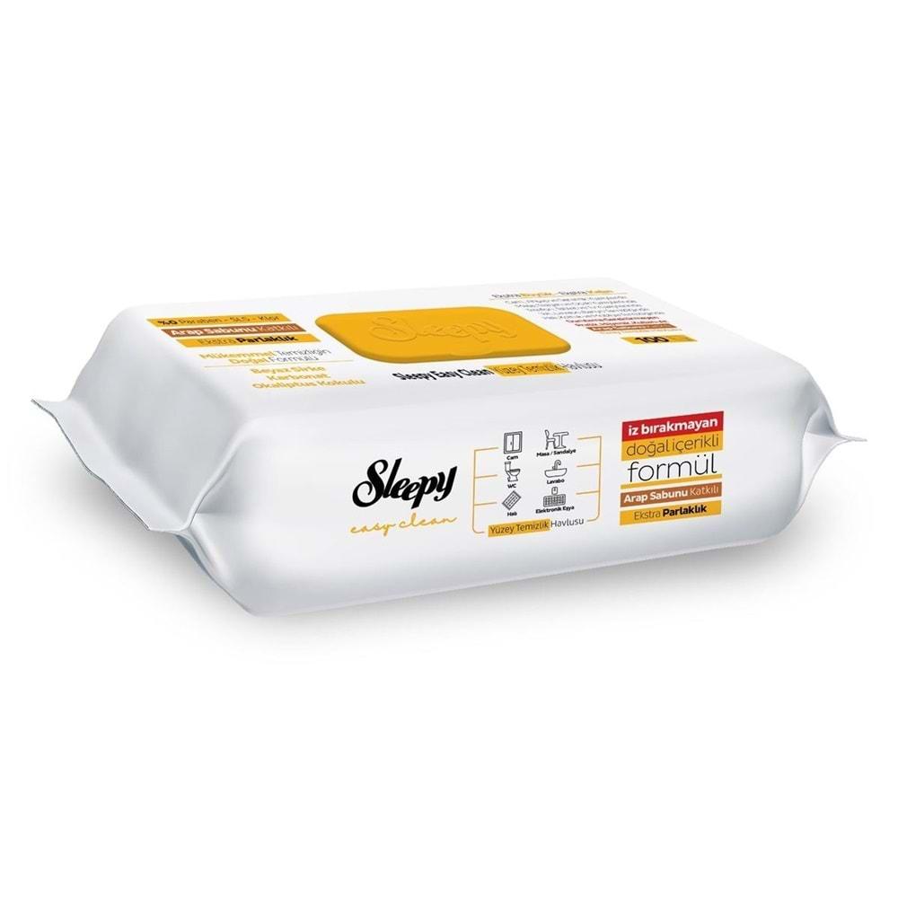 Sleepy Easy Clean Yüzey Temizlik Havlusu 100 Yaprak Arap Sabunlu Plstk Kapak (12 Li Set) 1200 Yaprak