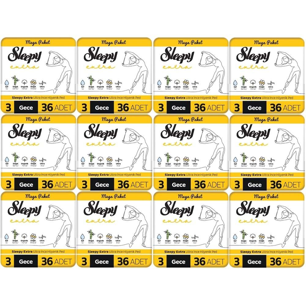 Sleepy Extra Hijyenik Ped Gece 432 Adet Mega Pk (12PK*36)