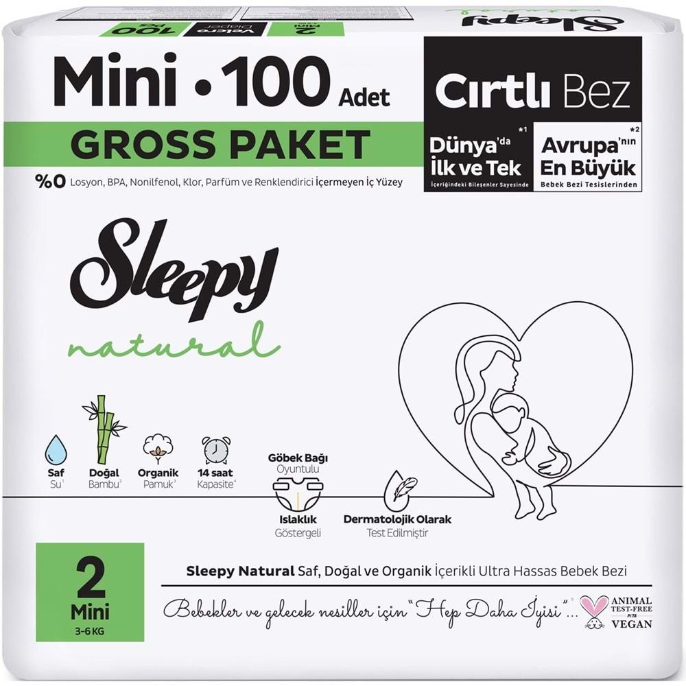 Sleepy Bebek Bezi Natural Beden:2 (3-6KG) Mini 400 Adet Süper Ekonomik Fırsat Gross Pk