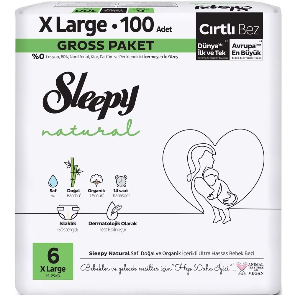 Sleepy Bebek Bezi Natural Beden:6 (15-25KG) Extra Large 300 Adet Ekonomik Fırsat Gross Pk