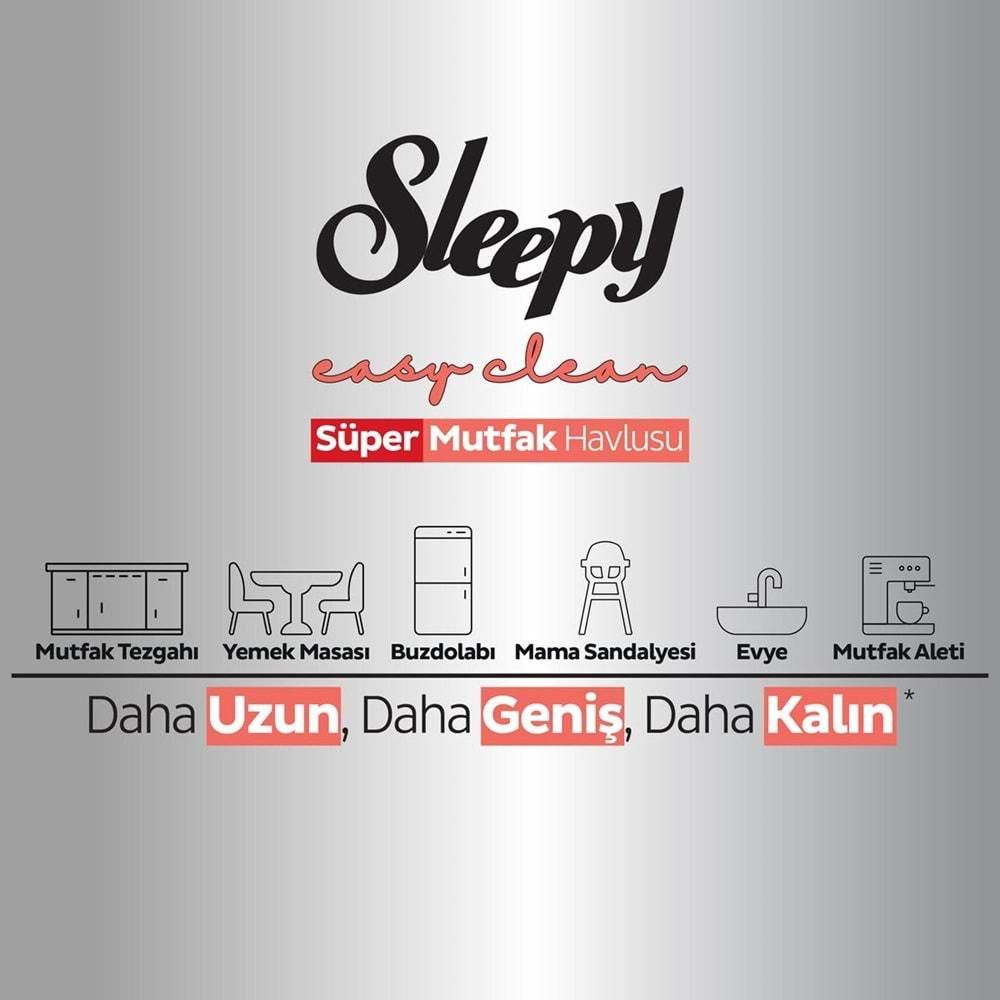 Sleepy Easy Clean Yüzey Temizlik Mutfak Havlusu-Mendili 50 Yaprak Greyfurt Yağlı (12Li Set) 600Yprk