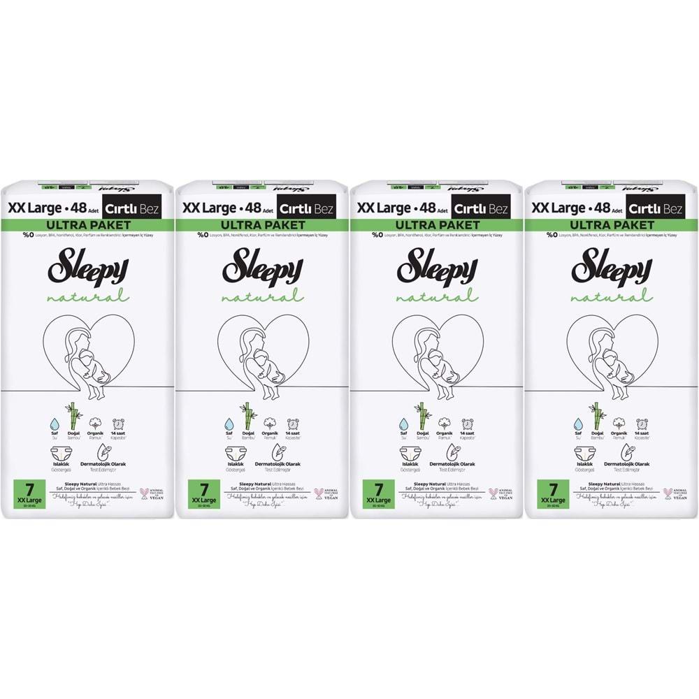 Sleepy Bebek Bezi Natural Beden:7 (20-30KG) XX Large 192 Adet Avataj Ultra Pk