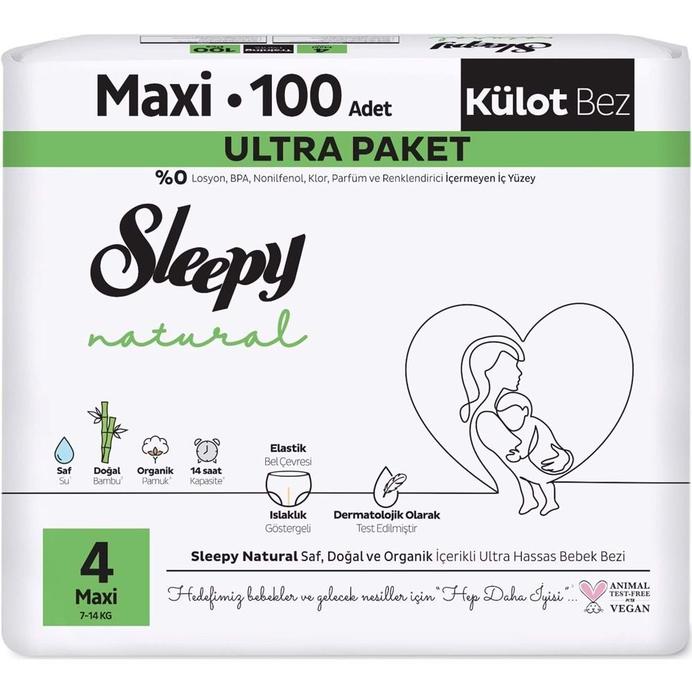 Sleepy Külot Bebek Bezi Natural Beden:4 (7-14KG) Maxi 200 Adet Süper Ekonomik Gross Pk