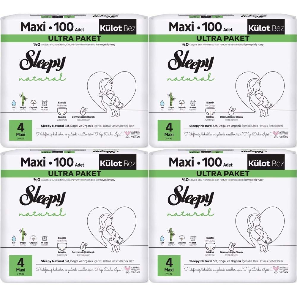 Sleepy Külot Bebek Bezi Natural Beden:4 (7-14KG) Maxi 400 Adet Süper Ekonomik Fırsat Gross Pk