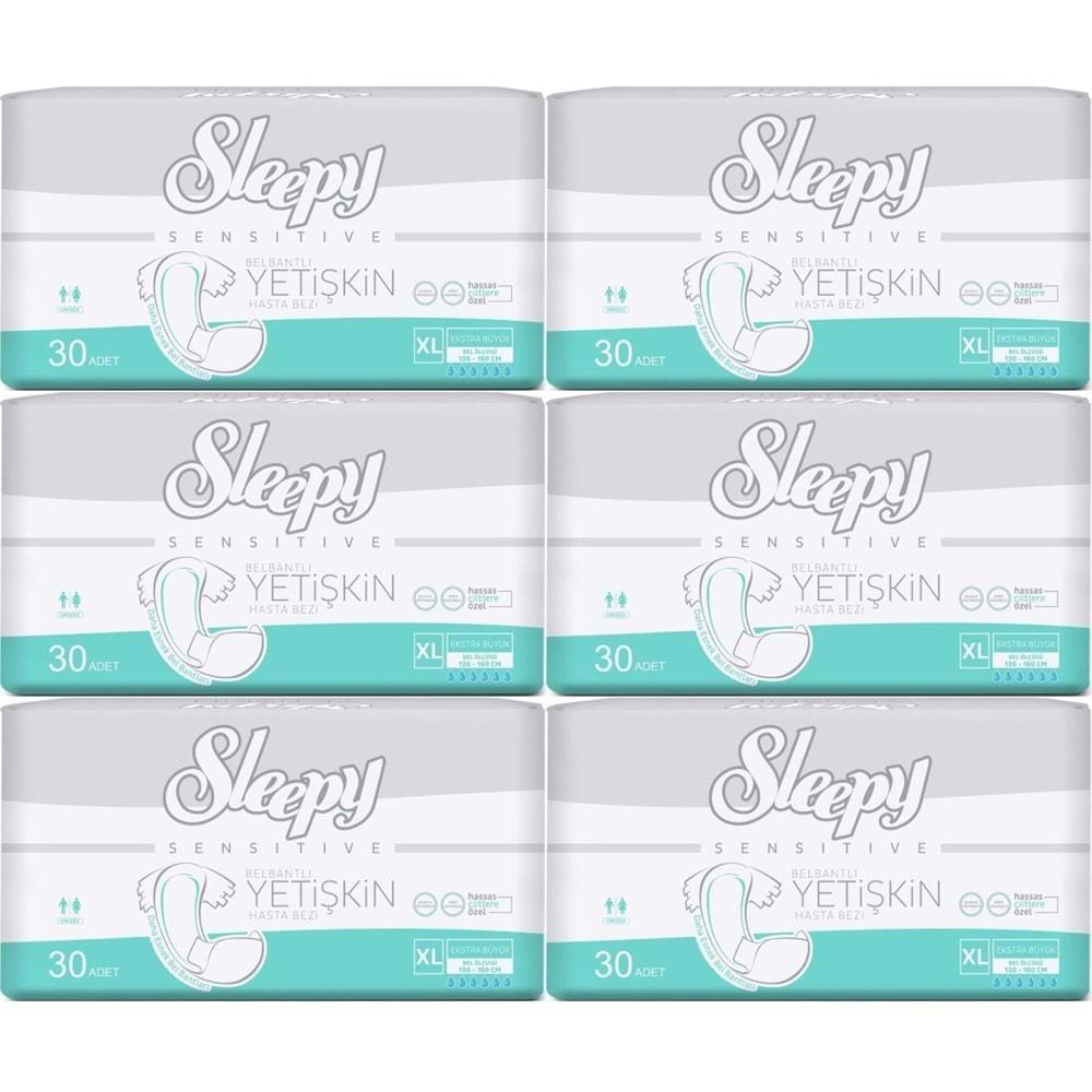 Sleepy Yetişkin Hasta Bezi Bel Bantlı XL - Extra Large - Ekstra Large 180 Adet (6PK*30)