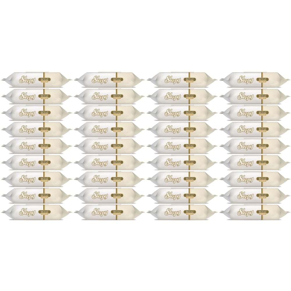 Sleepy Islak Havlu Mendil 90 Yaprak (36 Lı Set) Beyaz Sabun Kokulu Plastik Kapaklı (3240 Yaprak)