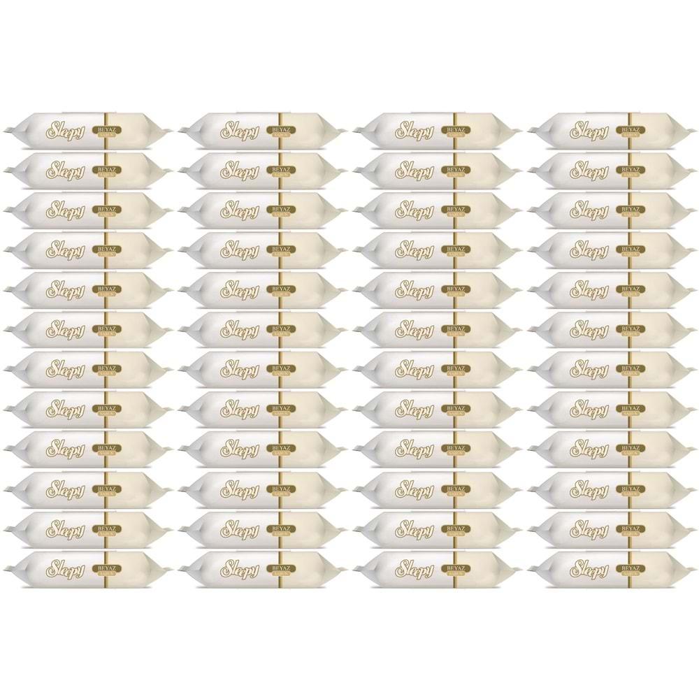 Sleepy Islak Havlu Mendil 90 Yaprak (48 Li Set) Beyaz Sabun Kokulu Plastik Kapaklı (4320 Yaprak)