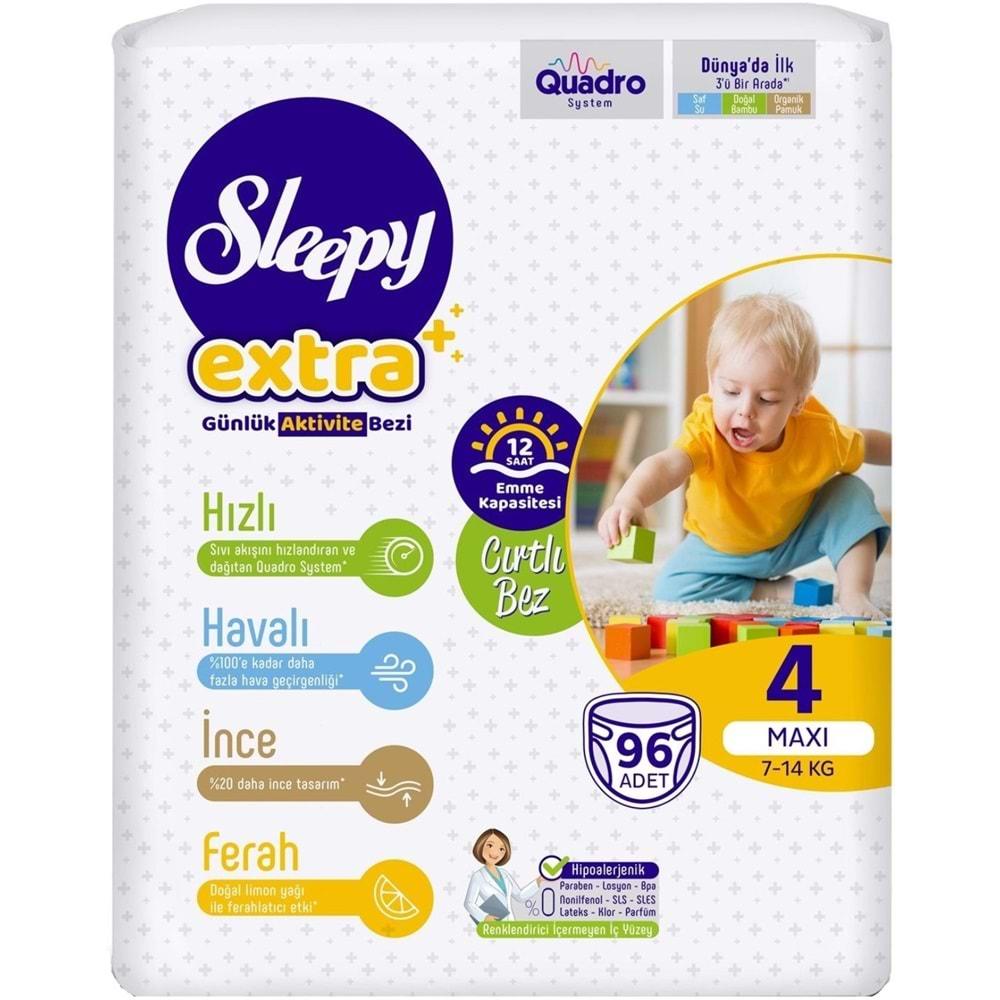 Sleepy Bebek Bezi Extra Beden:4 (7-16Kg) Maxi 576 Adet Ekstra Ultra Pk (6PK*96)