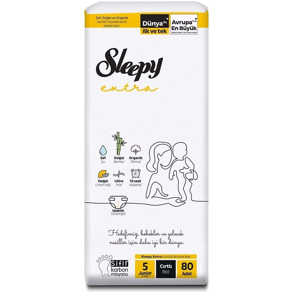 Sleepy Bebek Bezi Extra Beden:5 (11-18Kg) Junior 320 Adet Avantaj Ultra Pk (4PK*80)