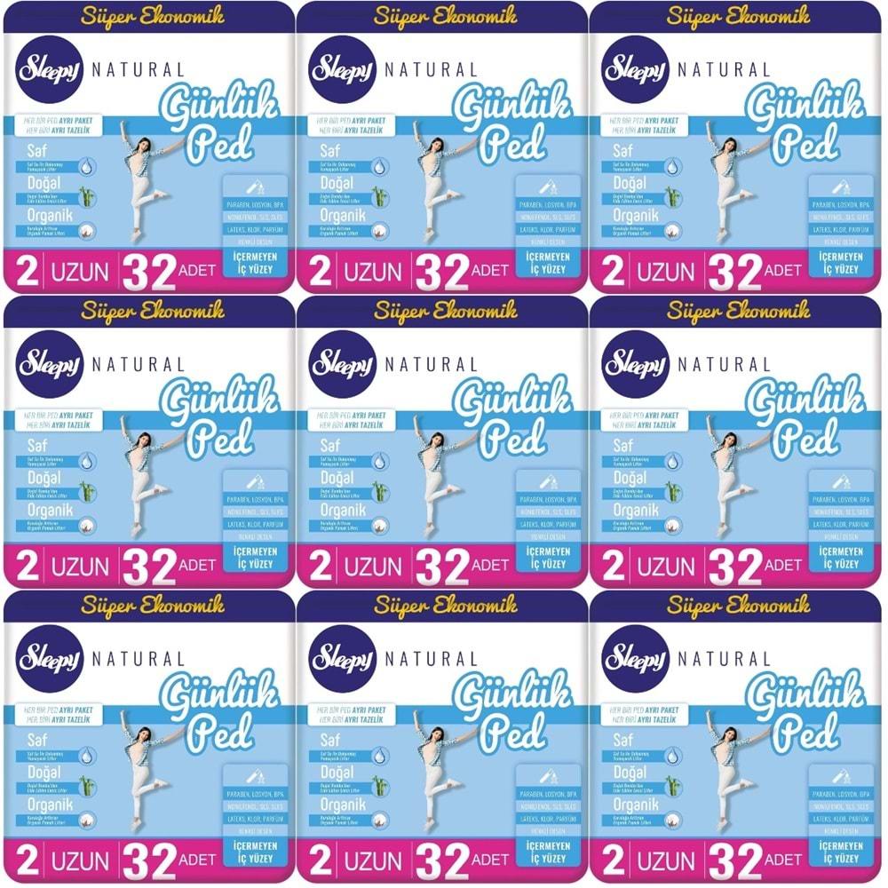 Sleepy Natural Günlük Ped Uzun 288 Adet Süper Ekonomik Pk (9PK*32)