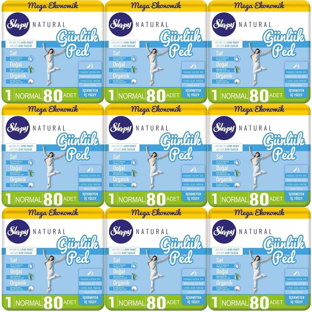 Sleepy Natural Günlük Ped Normal 720 Adet Mega Pk (9PK*80)