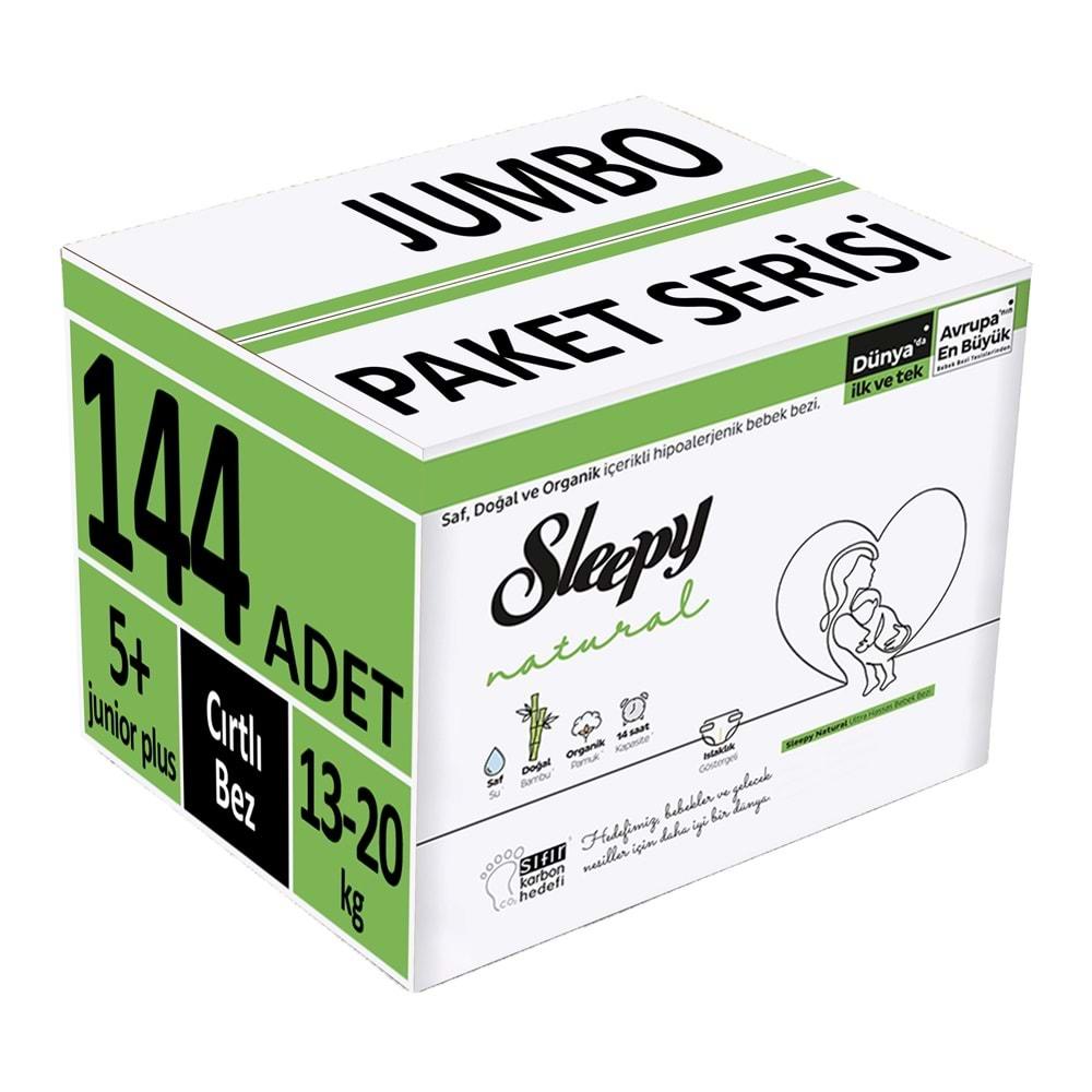 Sleepy Bebek Bezi Natural Beden:5+ (13-20Kg) Junior Plus 144 Adet Avantaj Fırsat Pk (4PK*36)