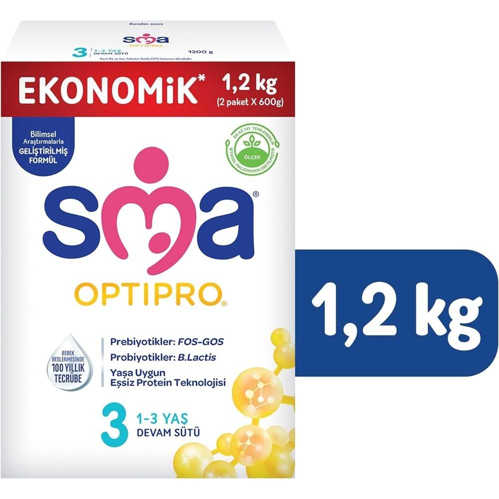 Sma Optipro 1200GR No:3 Devam Sütü (1-3 Yaş) Kutu (4 Lü Set)