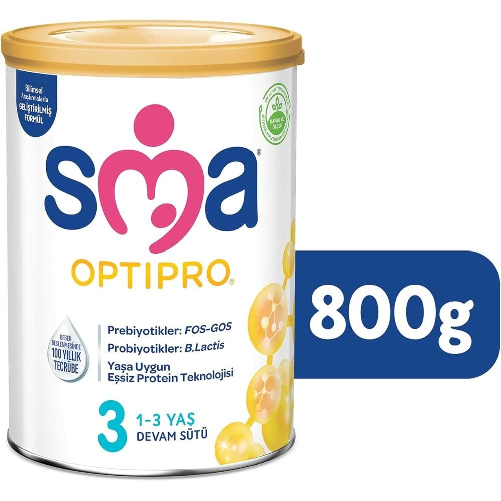 Sma Optipro 800GR No:3 Devam Sütü (1-3 Yaş) (4 Lü Set)