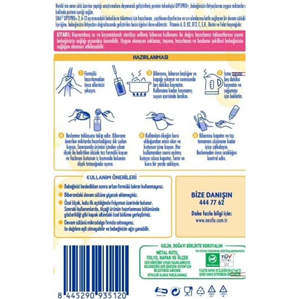 Sma Optipro 400GR No:2 Devam Sütü (6-12 Ay) (5 Li Set)