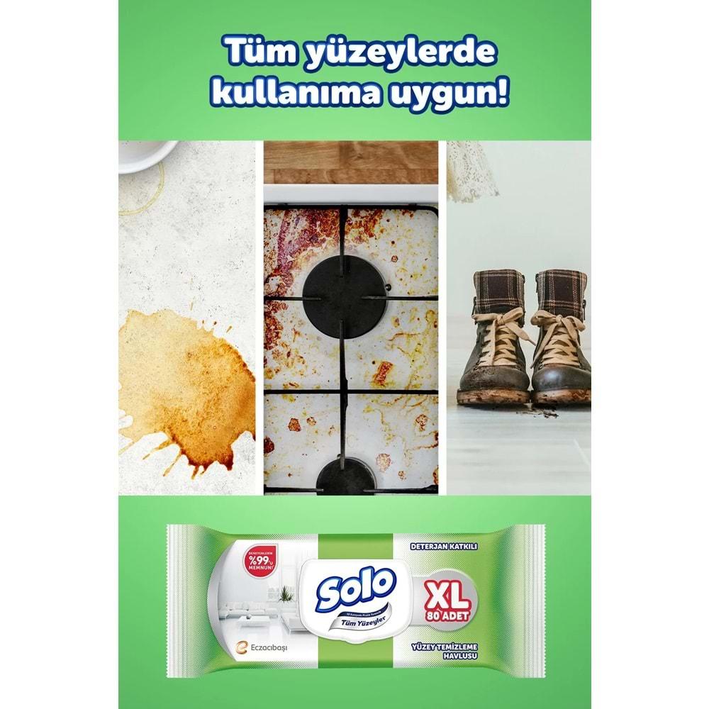 Solo Yüzey Temizlik Havlusu 80 Yaprak XL Deterjan Katkılı Plastik Kapaklı (2 Li Set) 160 Yaprak