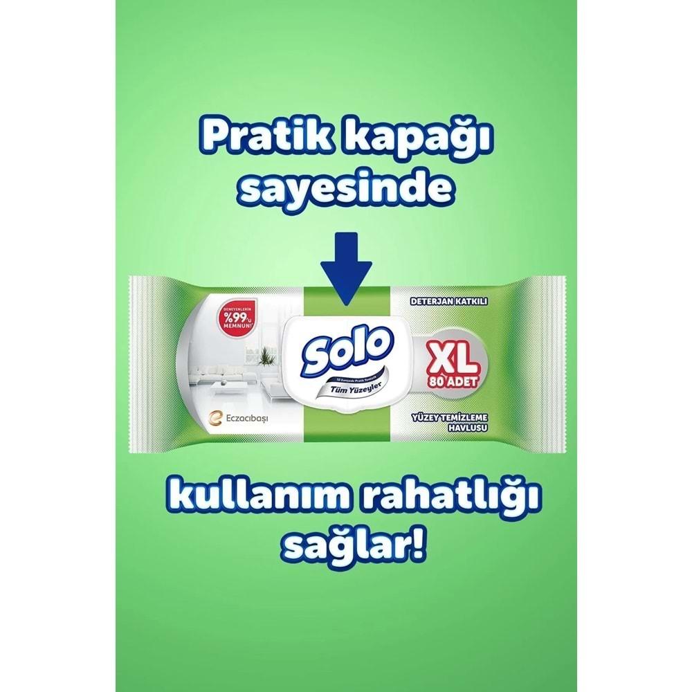 Solo Yüzey Temizlik Havlusu 80 Yaprak XL Deterjan Katkılı Plastik Kapaklı (2 Li Set) 160 Yaprak