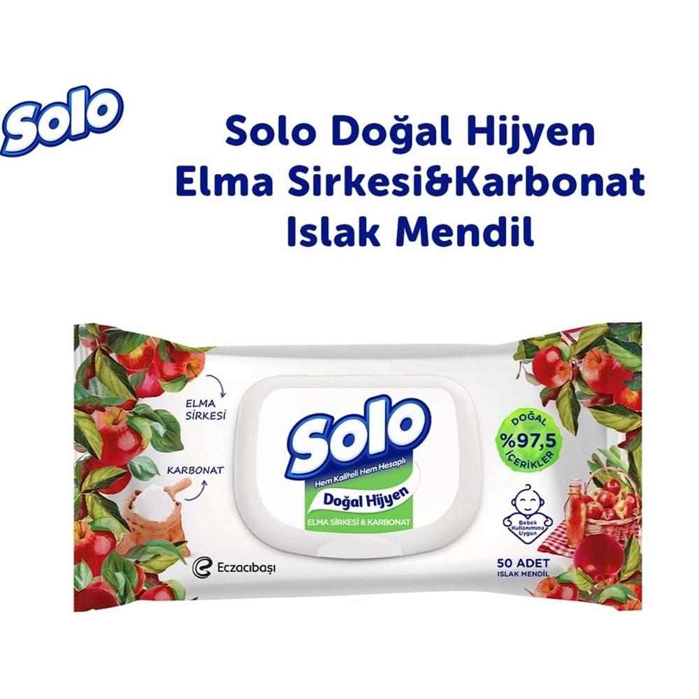 Solo Islak Havlu Mendil 50 Yaprak Elma Sirkesi & Karbonat (18 Li Set) (6PK*3) 900 Yaprak
