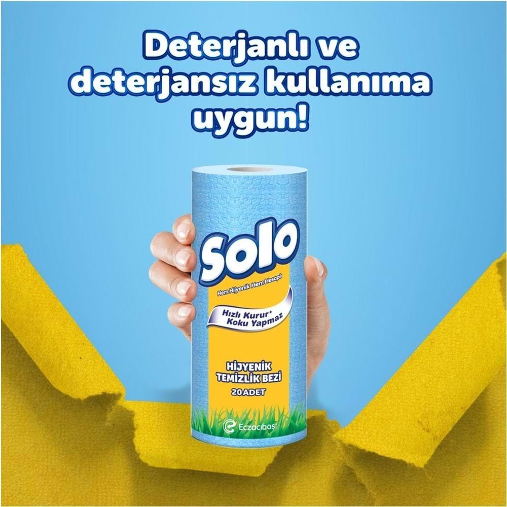 Solo Hijyenik Temizlik Bezi (İç adet 20 Li) (Kokusuz ve Hızla Kuruyan) (5 Li Set)