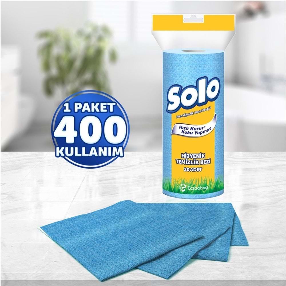 Solo Hijyenik Temizlik Bezi (İç adet 20 Li) (Kokusuz ve Hızla Kuruyan) (6 Lı Set)