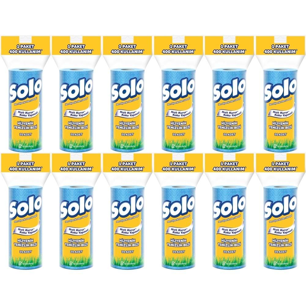 Solo Hijyenik Temizlik Bezi (İç adet 20 Li) (Kokusuz ve Hızla Kuruyan) (12 Li Set)