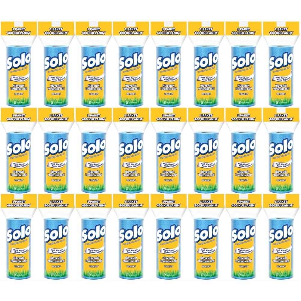 Solo Hijyenik Temizlik Bezi (İç adet 20 Li) (Kokusuz ve Hızla Kuruyan) (24 Lü Set)
