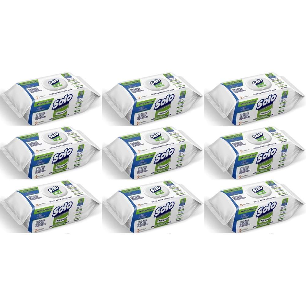 Solo Yüzey Temizlik Havlusu - Mendili 100 Yaprak Okaliptus & Çam Esintisi (9 Lu Set) 900 Yaprak