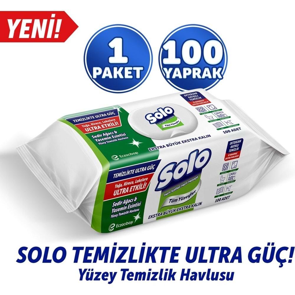 Solo Yüzey Temizlik Havlusu - Mendili 100 Yaprak Okaliptus & Çam Esintisi (9 Lu Set) 900 Yaprak